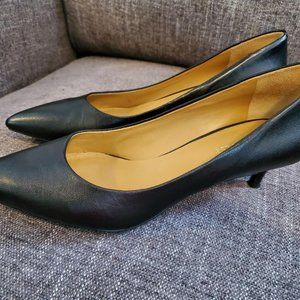 Nine West Leather Black Kitten Heels 7.5